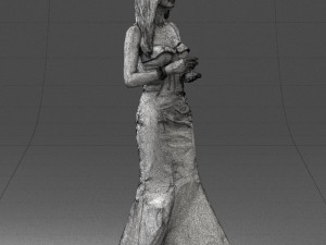 girl in yellow dress 0151 3d print ready 3D Baskı Modeli