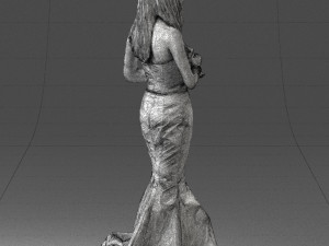 girl in yellow dress 0151 3d print ready 3D Baskı Modeli