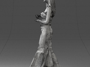 girl in yellow dress 0151 3d print ready 3D Baskı Modeli