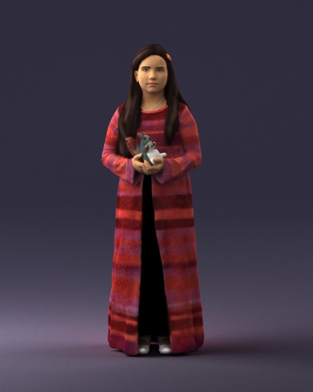 girl with toys 0157 Model 3D .c4d .max .obj .3ds .fbx .stl .blend 