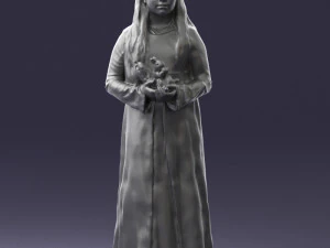 000491 Little Girl Holding Toy 3D Model