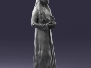 000491 Little Girl Holding Toy 3D Model