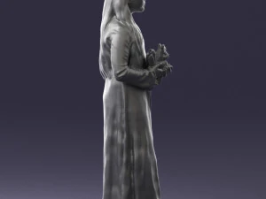 000491 Little Girl Holding Toy 3D Model