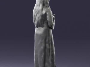 000491 Little Girl Holding Toy 3D Model