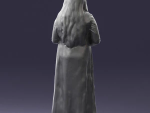 000491 Little Girl Holding Toy 3D Model