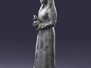 000491 Little Girl Holding Toy 3D Model