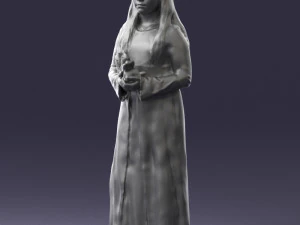 000491 Little Girl Holding Toy 3D Model