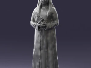 000491 Little Girl Holding Toy 3D Model