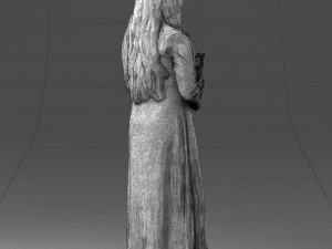 000491 Little Girl Holding Toy 3D Model