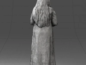 000491 Little Girl Holding Toy 3D Model
