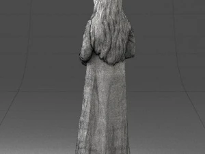 000491 Little Girl Holding Toy 3D Model