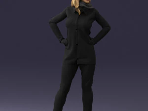 000493 Stylish Woman in Casual Outfit Realistic Female Character 3D Model