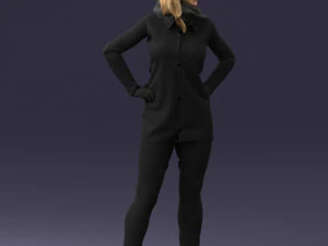 000493 Stylish Woman in Casual Outfit Realistic Female Character 3D Model