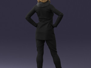 woman in black clothes 0159-1 3D Модель