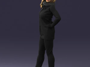 000493 Stylish Woman in Casual Outfit Realistic Female Character 3D Model