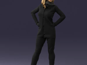 000493 Stylish Woman in Casual Outfit Realistic Female Character 3D Model