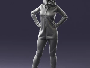 000493 Stylish Woman in Casual Outfit Realistic Female Character 3D Model