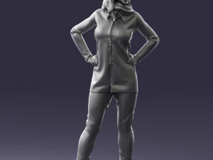000493 Stylish Woman in Casual Outfit Realistic Female Character 3D Model