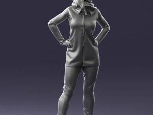 000493 Stylish Woman in Casual Outfit Realistic Female Character 3D Model