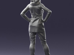 woman in black clothes 0159-1 3D Модель