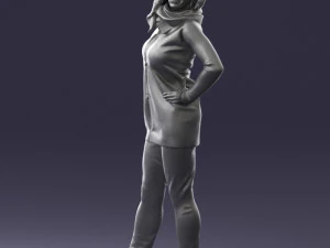 000493 Stylish Woman in Casual Outfit Realistic Female Character 3D Model