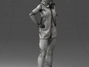 000493 Stylish Woman in Casual Outfit Realistic Female Character 3D Model