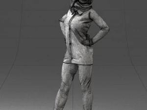000493 Stylish Woman in Casual Outfit Realistic Female Character 3D Model
