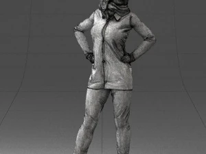 000493 Stylish Woman in Casual Outfit Realistic Female Character 3D Model
