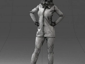 000493 Stylish Woman in Casual Outfit Realistic Female Character 3D Model