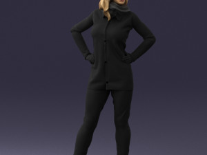 woman in black clothes 0159-1 3d print ready 3D Print Model