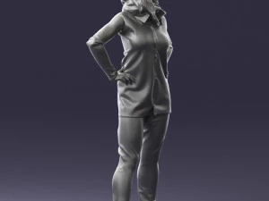 000493 Stylish Woman in Casual Outfit Realistic Female Character 3d print ready 3D Print Model