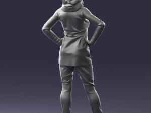 000493 Stylish Woman in Casual Outfit Realistic Female Character 3d print ready 3D Print Model