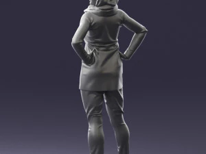 000493 Stylish Woman in Casual Outfit Realistic Female Character 3d print ready 3D Print Model