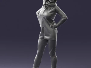 000493 Stylish Woman in Casual Outfit Realistic Female Character 3d print ready 3D Print Model