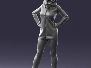 000493 Stylish Woman in Casual Outfit Realistic Female Character 3d print ready 3D Print Model