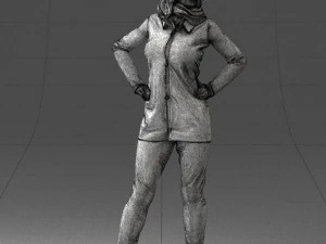 000493 Stylish Woman in Casual Outfit Realistic Female Character 3d print ready 3D Print Model