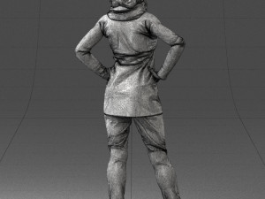 woman in black clothes 0159-1 3d print ready Modelo de impresión 3D