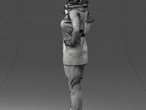 000493 Stylish Woman in Casual Outfit Realistic Female Character 3d print ready 3D Print Model