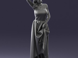 woman in blue dress 0158-2 Modèle 3D