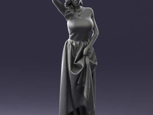 woman in blue dress 0158-2 3D Model