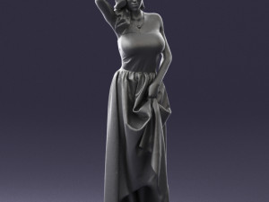 woman in blue dress 0158-2 Modèle 3D