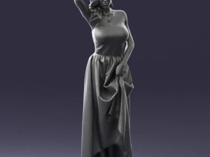 woman in blue dress 0158-2 3D Model