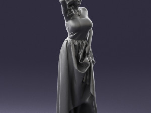 woman in blue dress 0158-2 Modèle 3D