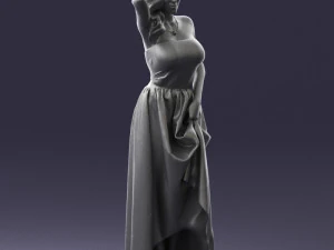 woman in blue dress 0158-2 3D Model