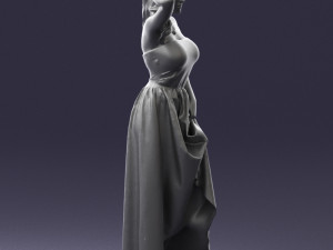 woman in blue dress 0158-2 Modèle 3D