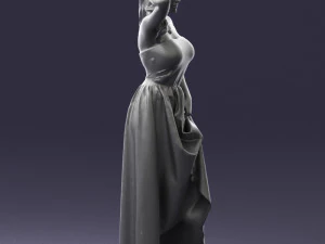 woman in blue dress 0158-2 3D Model