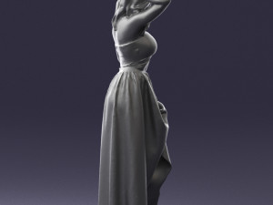 woman in blue dress 0158-2 Modèle 3D