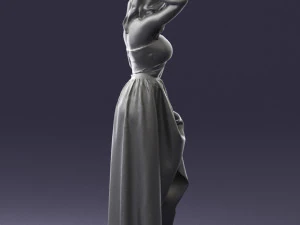 woman in blue dress 0158-2 3D Model