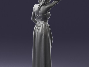 woman in blue dress 0158-2 Modèle 3D