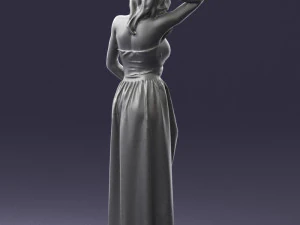 woman in blue dress 0158-2 3D Model